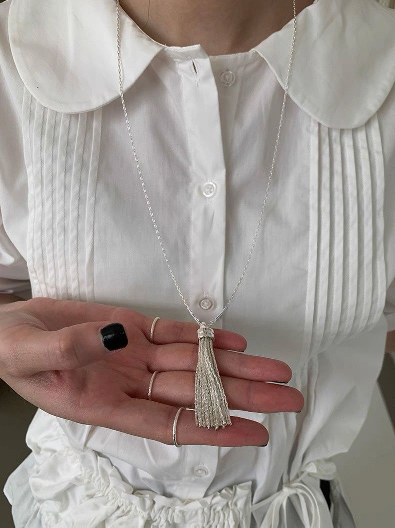 House of haus（ハウス オブ ハウス）の「シルバー タッセル 2連 ロング ネックレス（アクセサリー）」