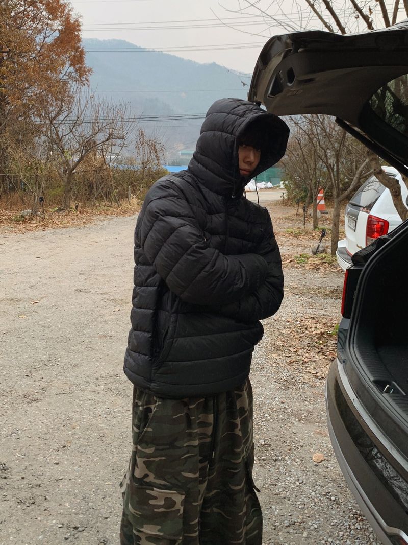 Brushed) Military cargo sweatpants