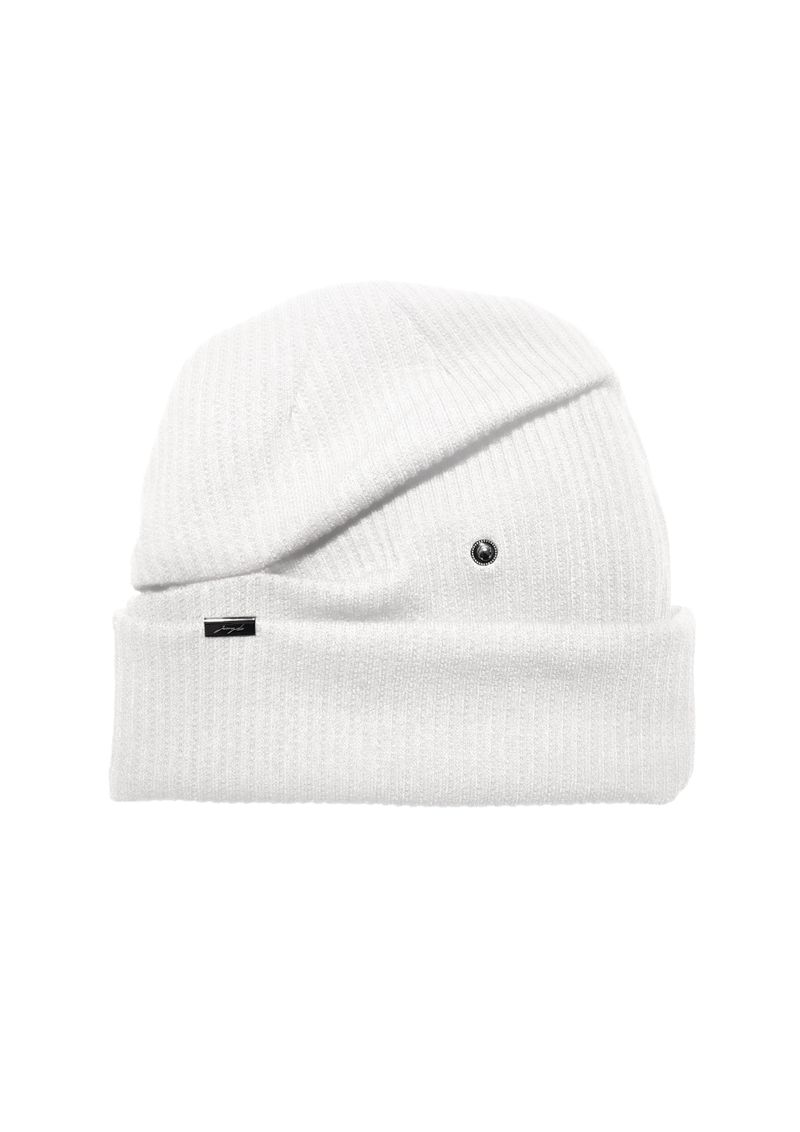  FLUFFY FORM BEANIE . WHITE