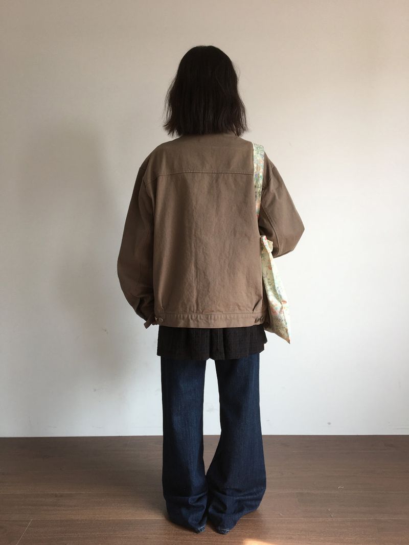Wood trucker collar jacket (2color)