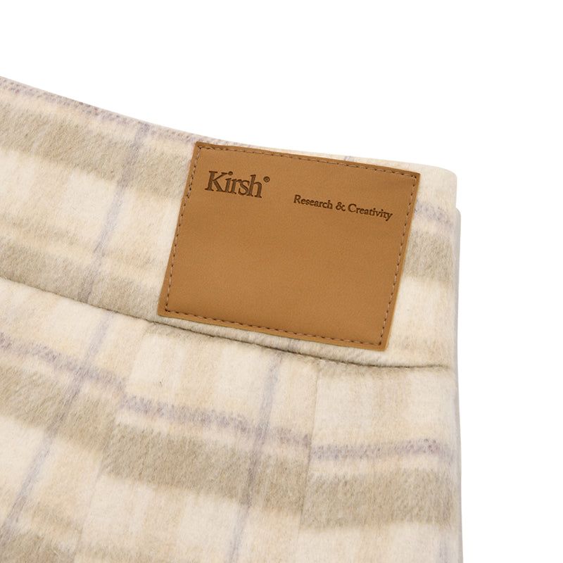 CHERRY BUTTON POINT PLEATS SKIRT[LIGHT BEIGE]