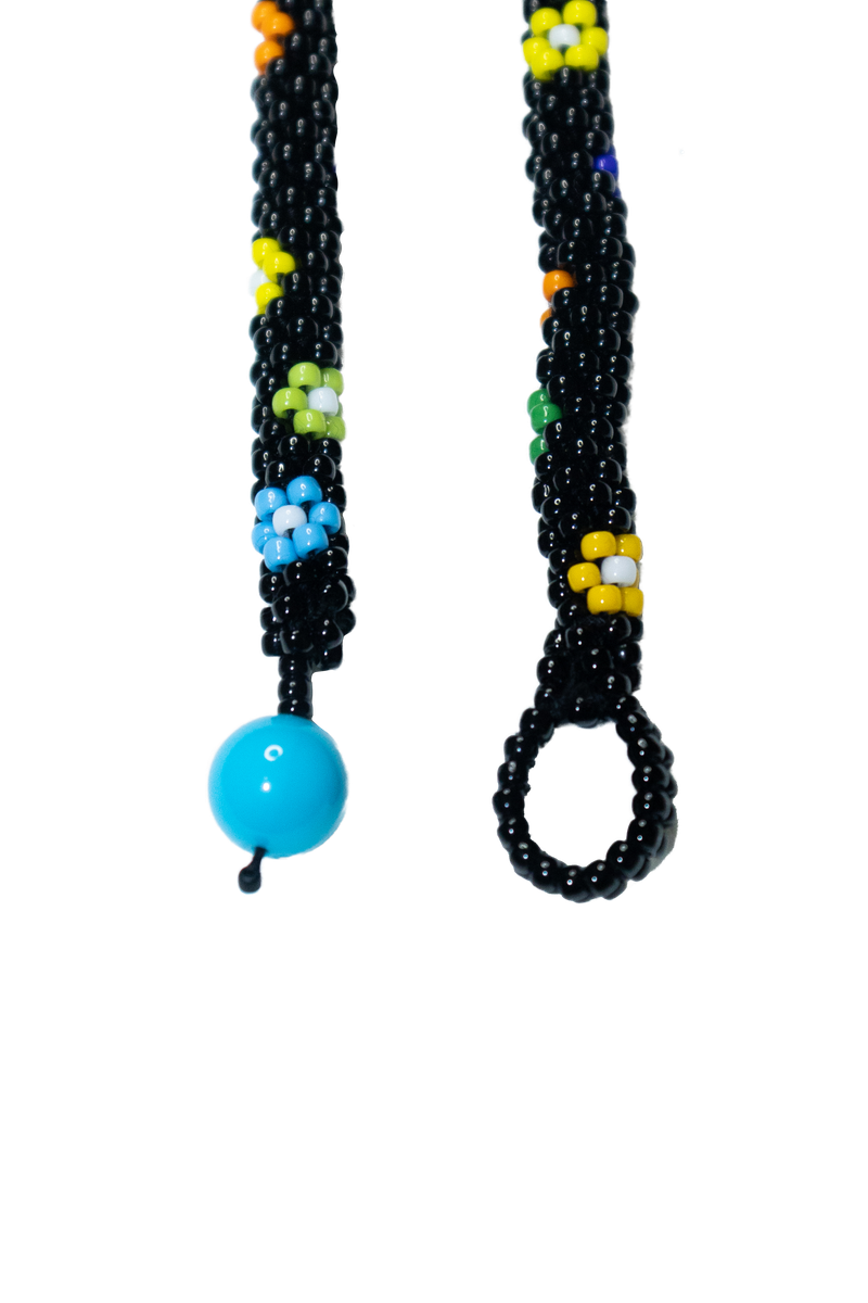 Flower signature crochet necklace (Black)
