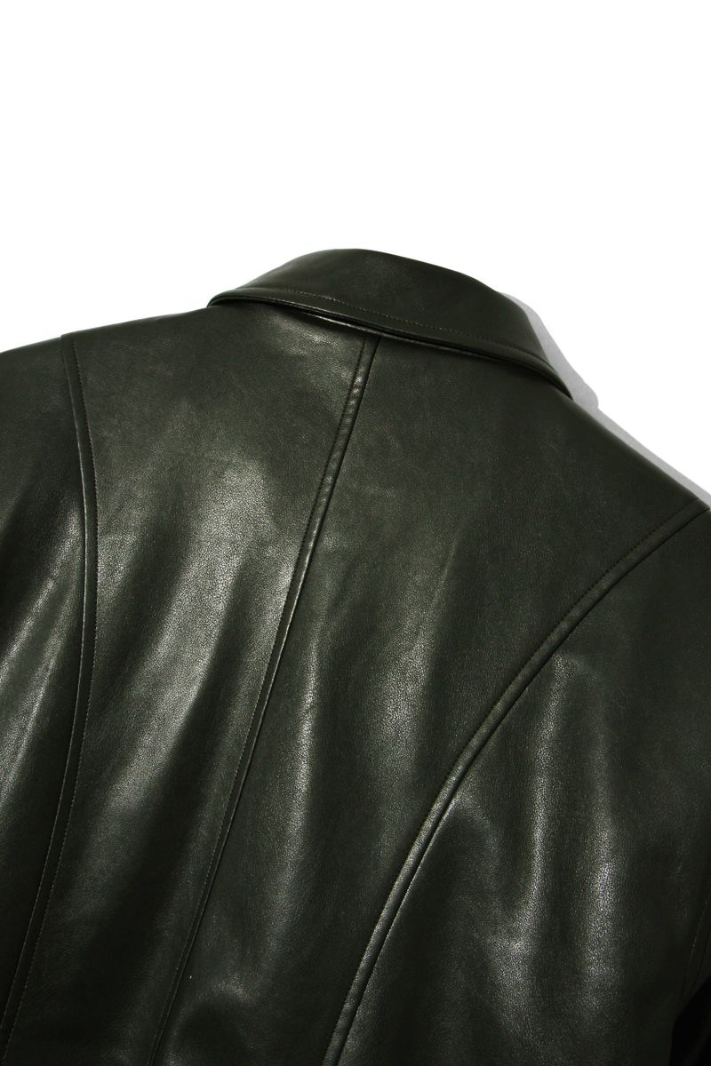 Minimal Rider soft-Leather Jacket J22 Khaki