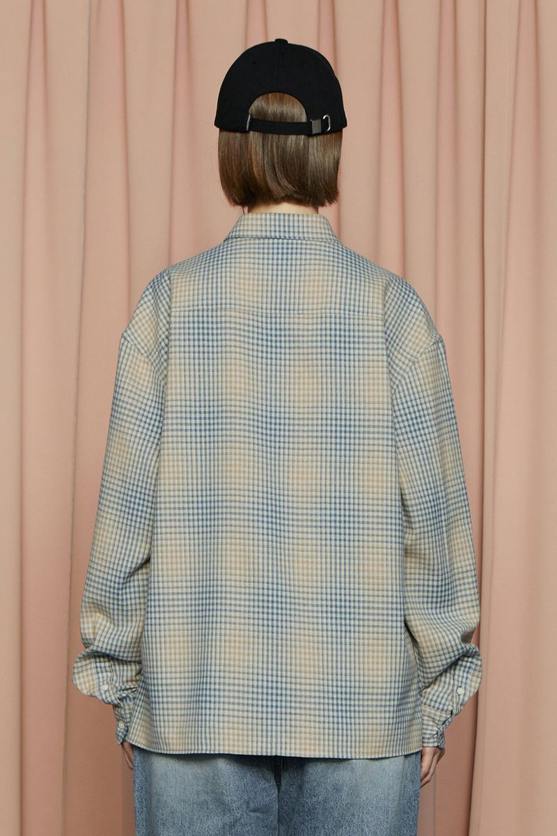 SYMBOL CHECK SHIRT / BLUE&BEIGE