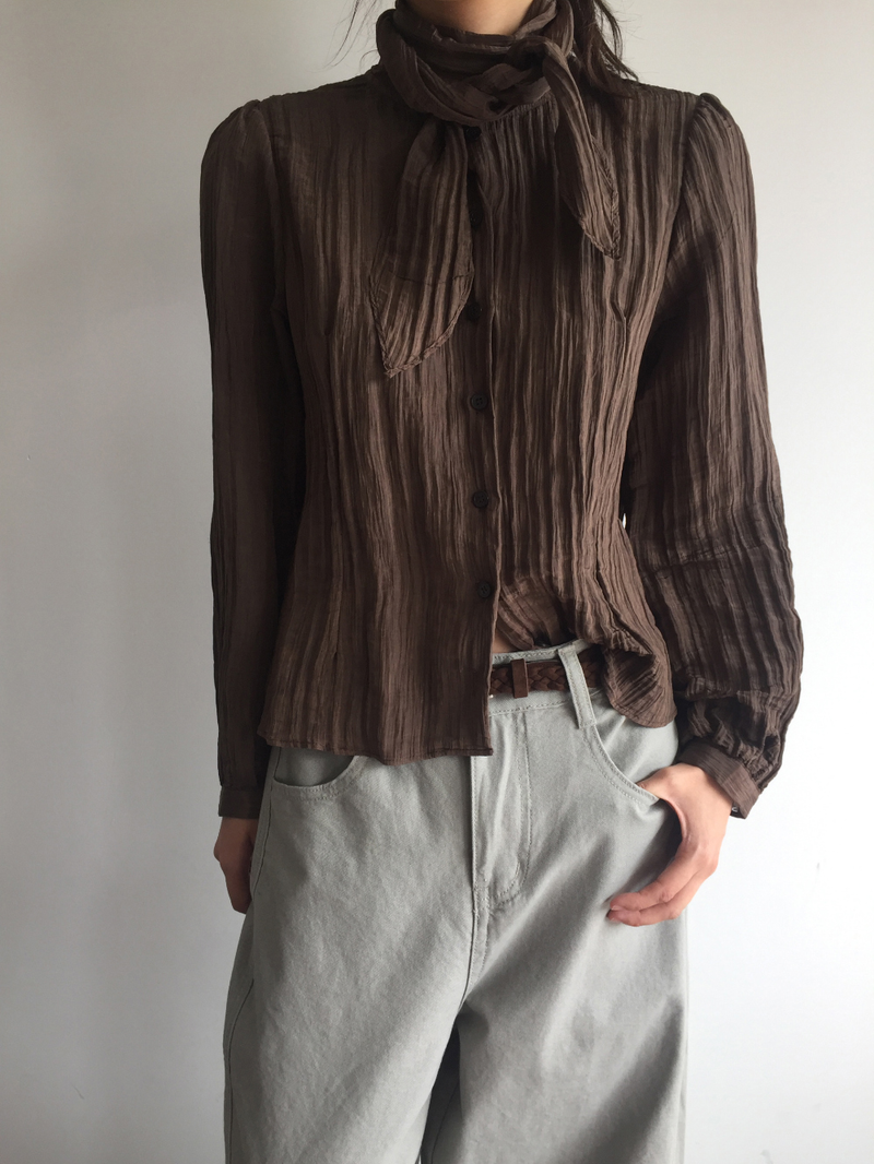 Mer tie blouse (2color)
