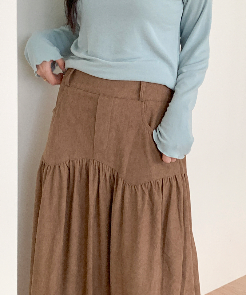 corduroy long skirt