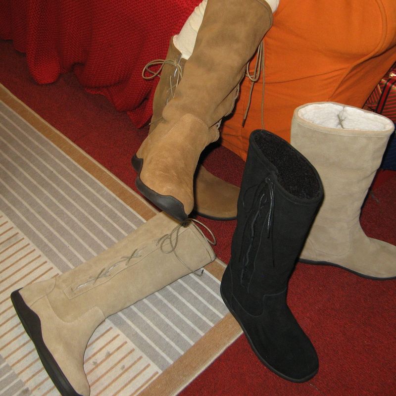 Bow 0010. Ribbon Shearling Boots - 3colors