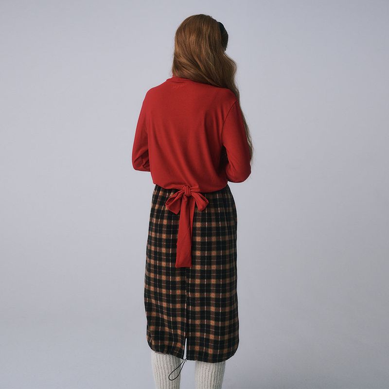 RIBBON TAIL LONG SLEEVE, RED