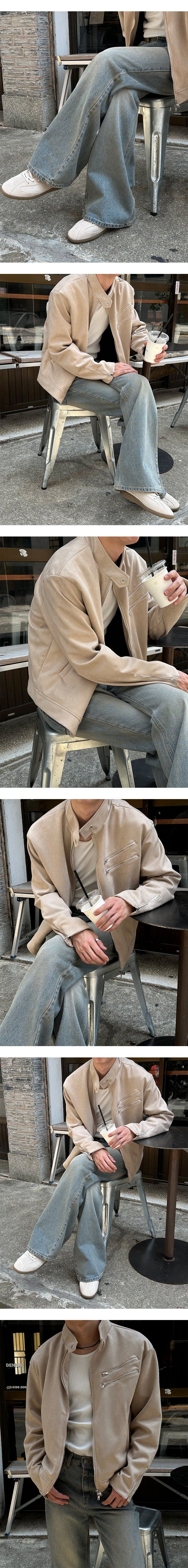 [F/W] Double zipper suede jacket(3color)