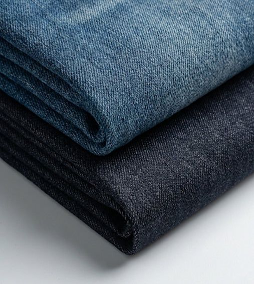 Cuffed cat washing denim pants
