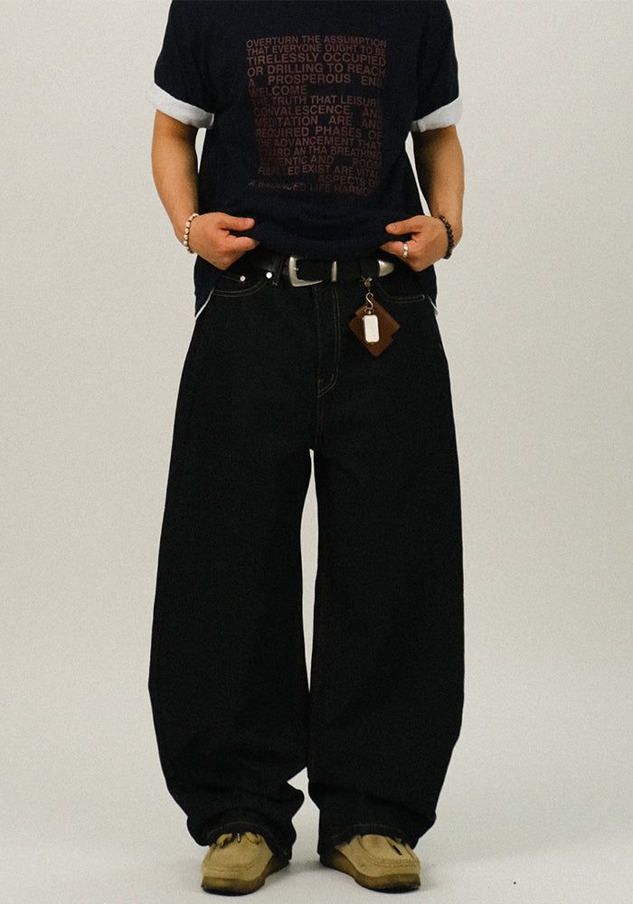 SEMIKAJI（セミカジ）の「STUD ノンフェードカーブデニムパンツ（パンツ）」