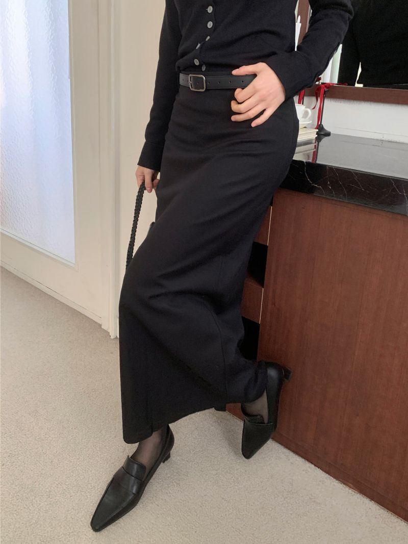 スレートバックスリットロングマキシスカート