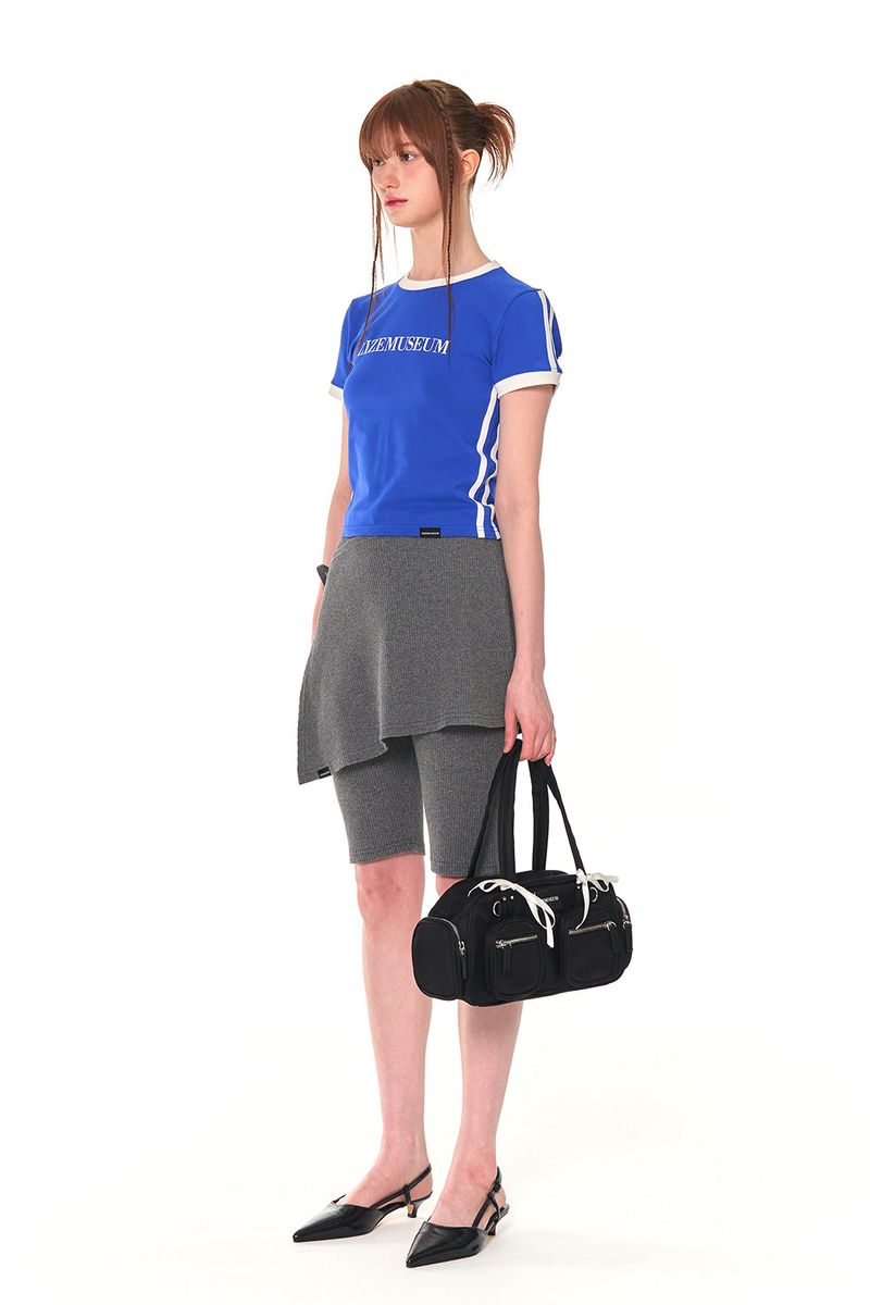 BIKER LAP SKIRT SHORTS (CHARCOAL)