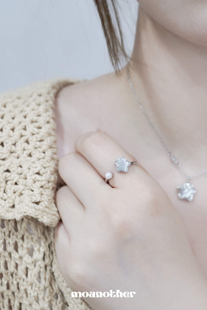Milk Star Open Ring