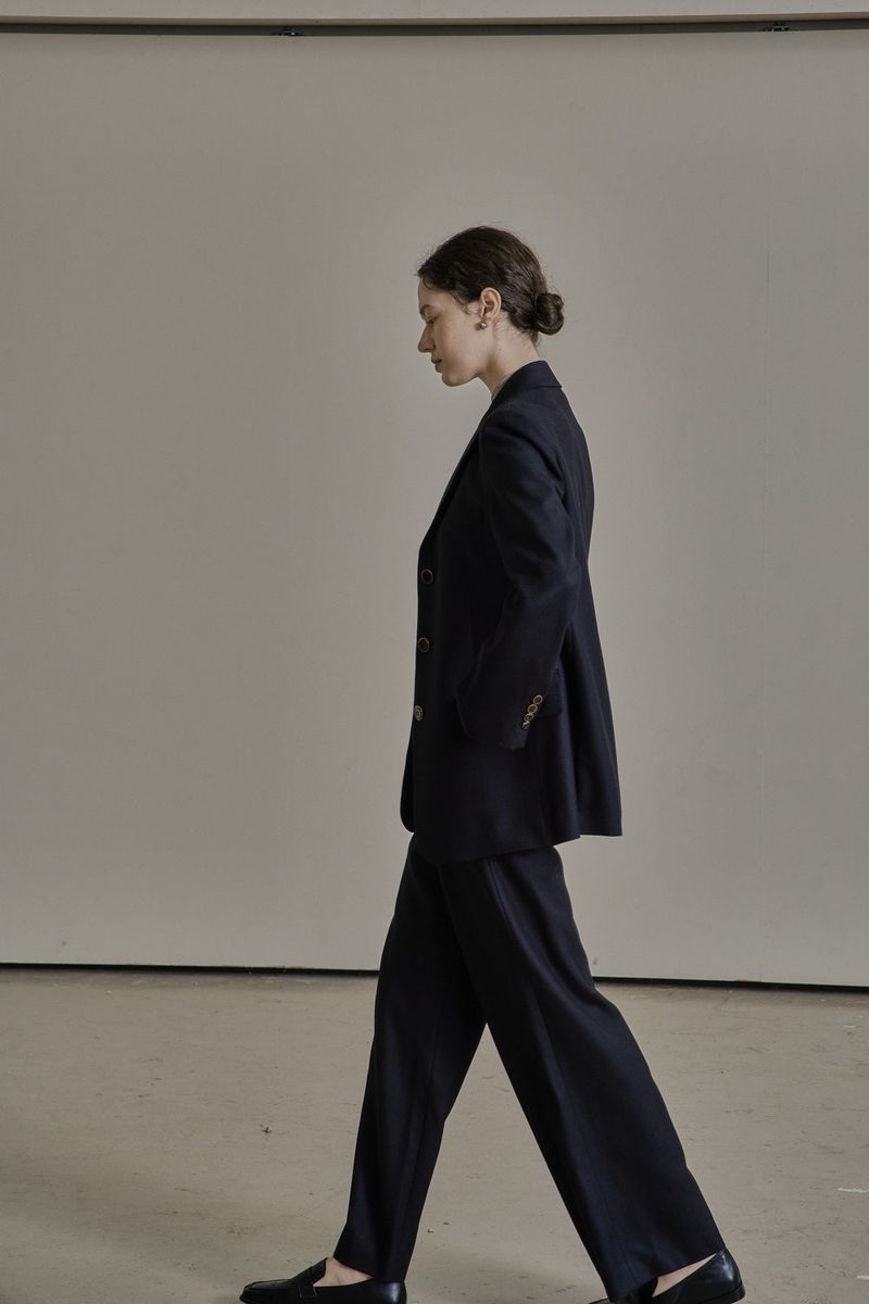 WOOL TWILL SETUP JACKET_NAVY