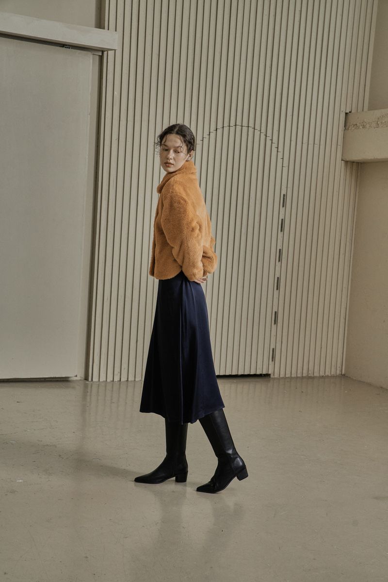 cle(クレ)の「FAKE FUR SHORT COAT_ORANGE(Jackets/Outerwear)」