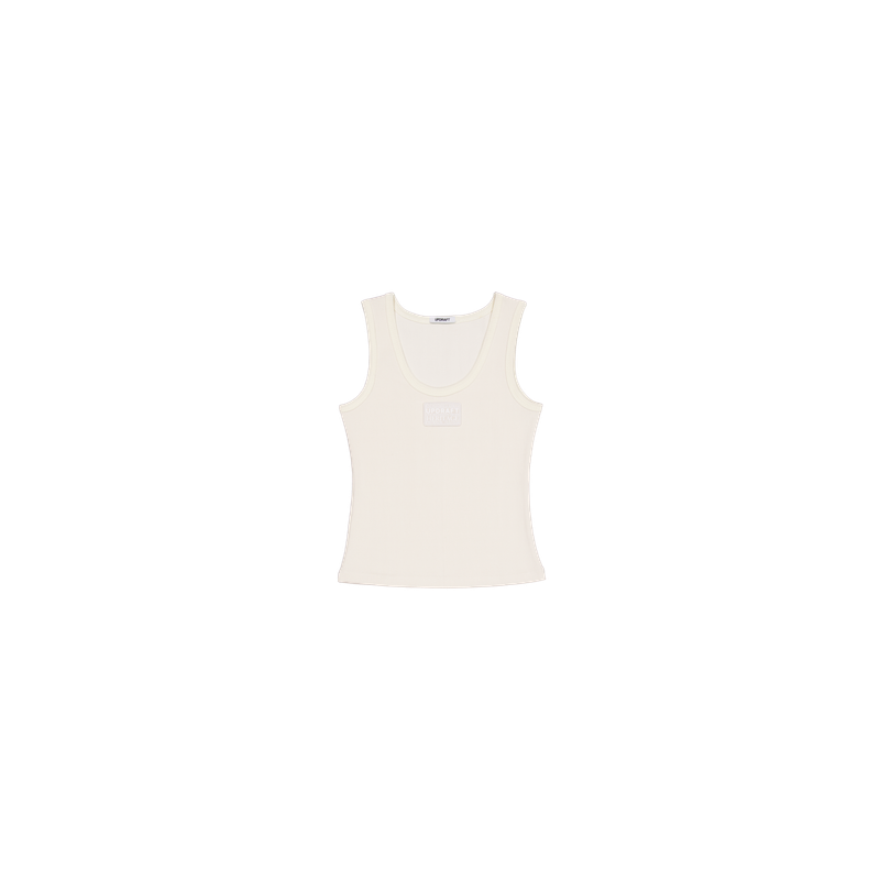 [UPDRAFT]SLEEVELESS COTTON T-SHIRT IVORY