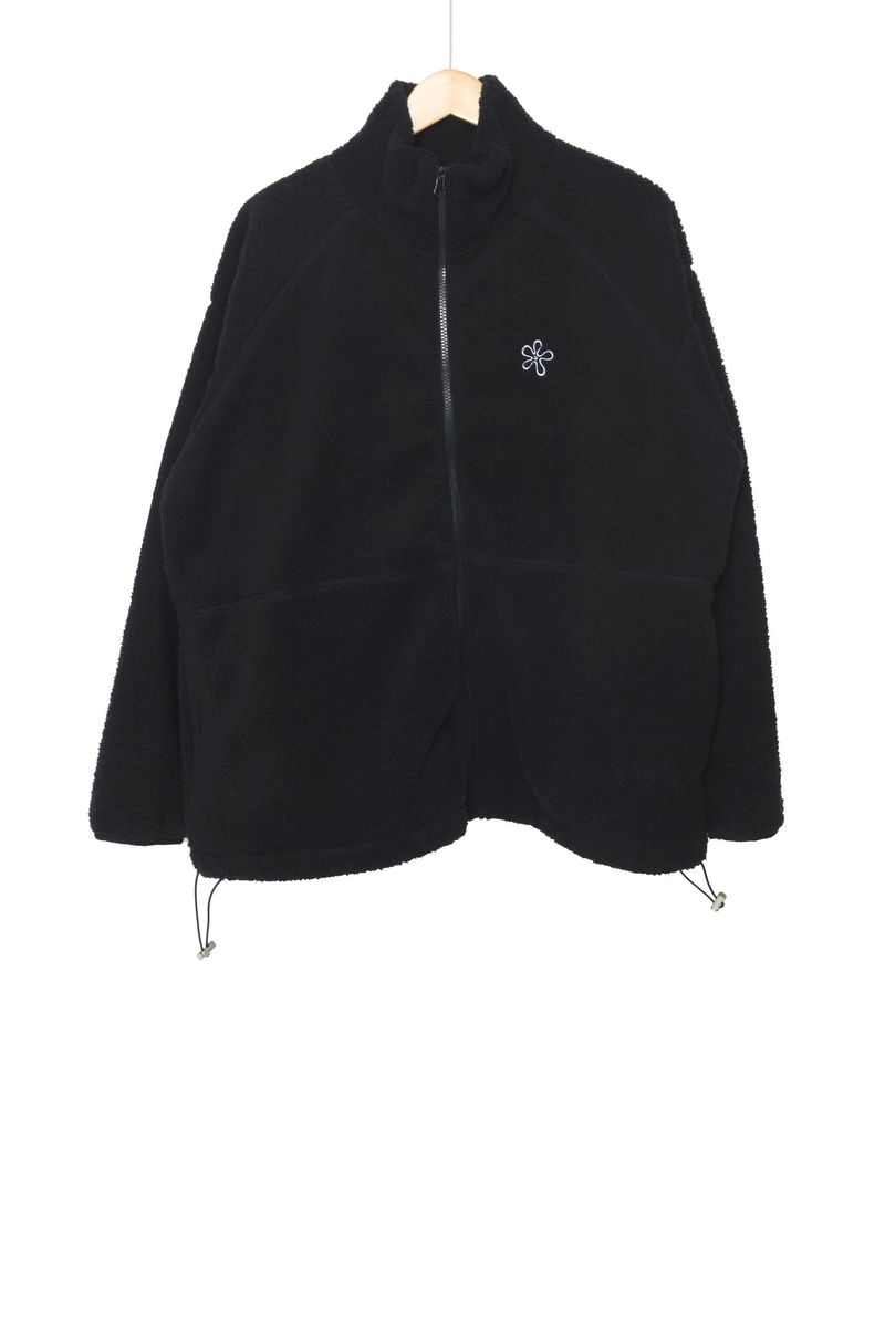 Flower Boa Fleece Zip-Up