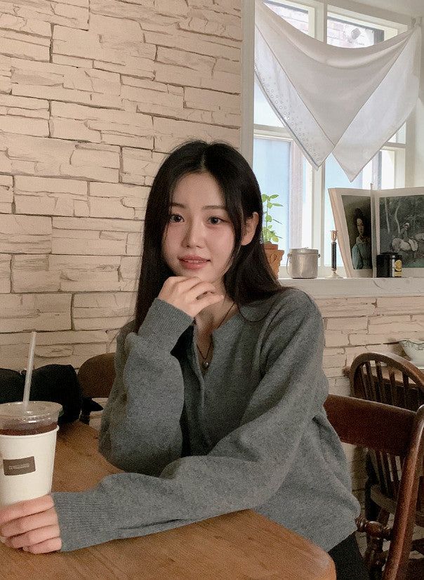 PN Basic Round Knit Cardigan (10color)