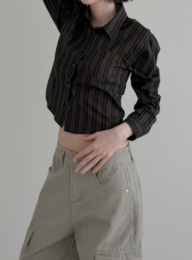 Hettie Striped Crop Shirt