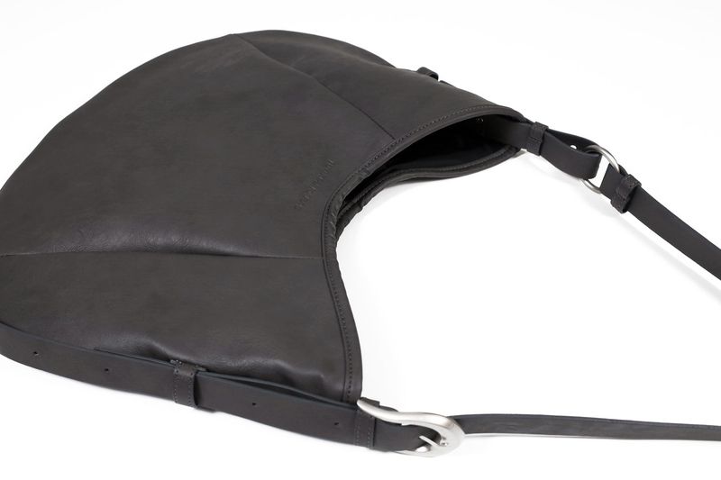 H-Buckle Soft Leather Dumpling Bag (gray)
