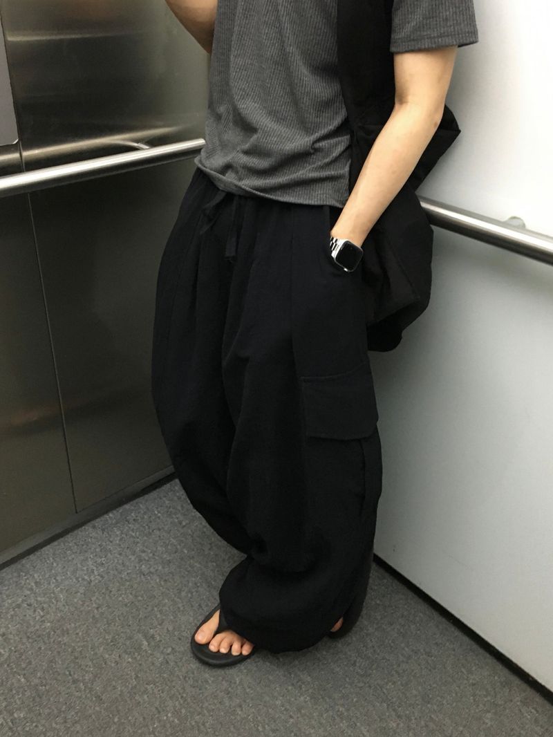 Tobe Linen Cargo Wide Pants 3C