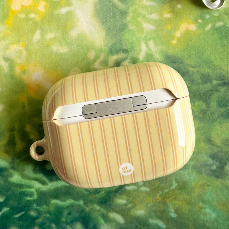 butter yellow glossy hard airpods case