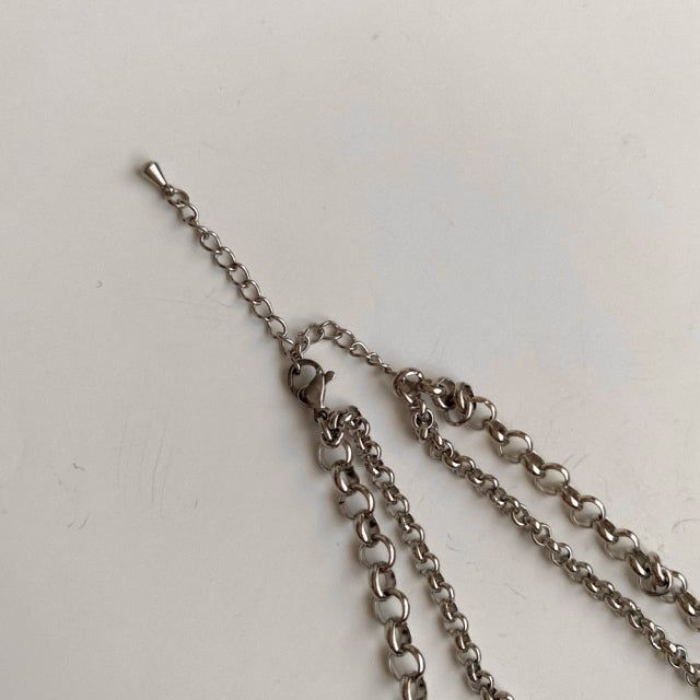 jmul Bold Lock Two Lines Chain Choker Necklace