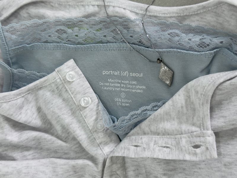 ブリーズ コットンモダール ヘンリーネック Tシャツ(Bio-Washing) -ライトミランジェ