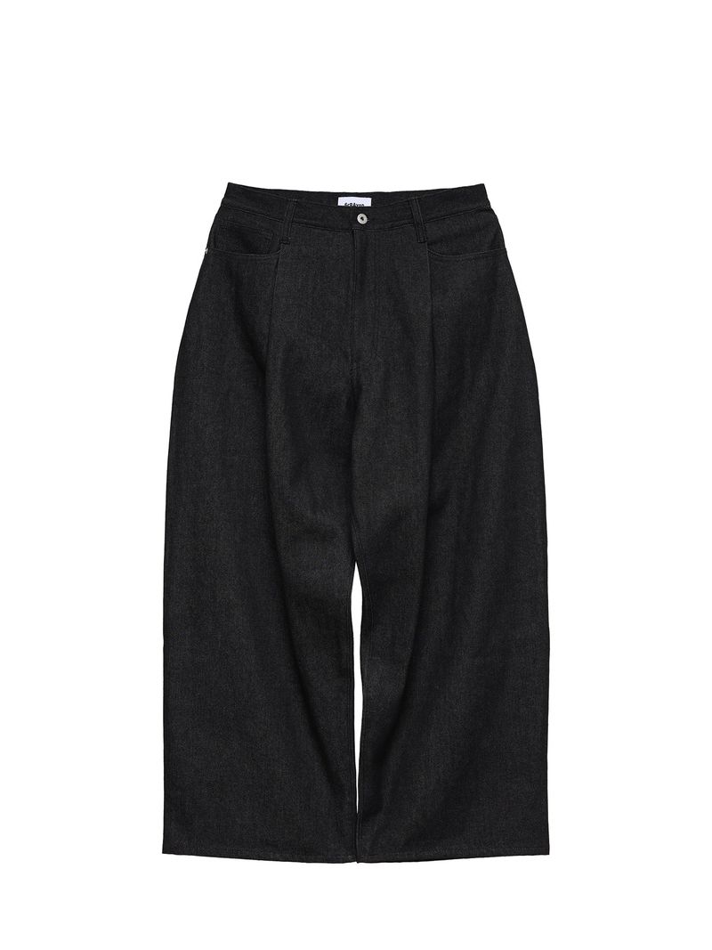 6CRAYON(シックスクレヨン)の「6CRAYON 11.3oz Black Non-Fade Wide-Leg Baggy Denim Pants(Pants)」