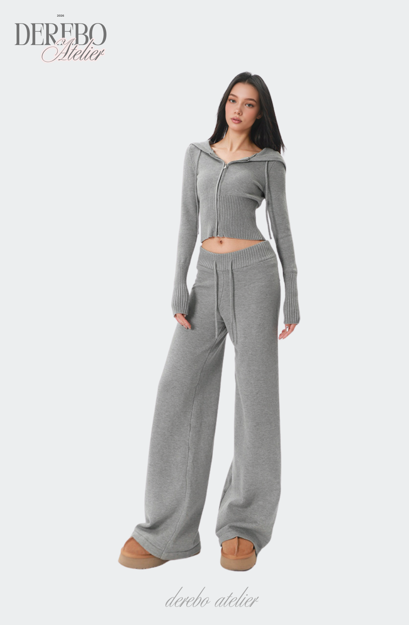 Cozy Knitwear Zip-up Training Set-up (PANTS)