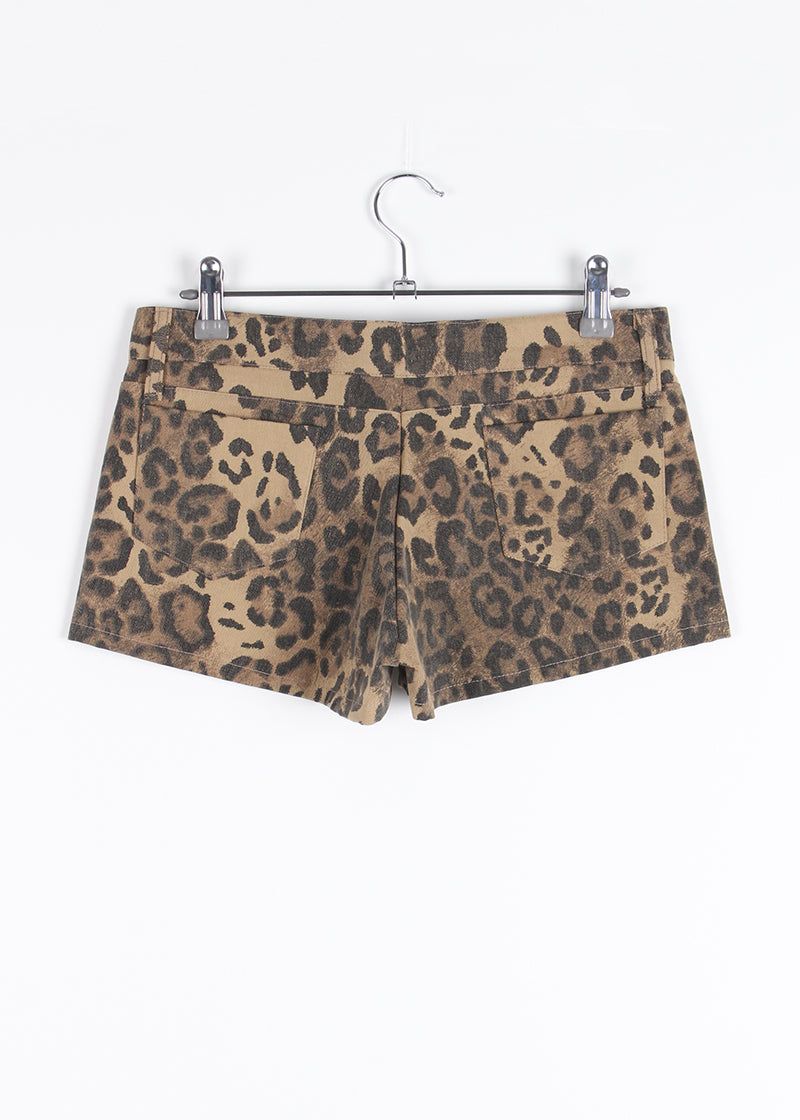 LEOPARD EYELET SHORTS