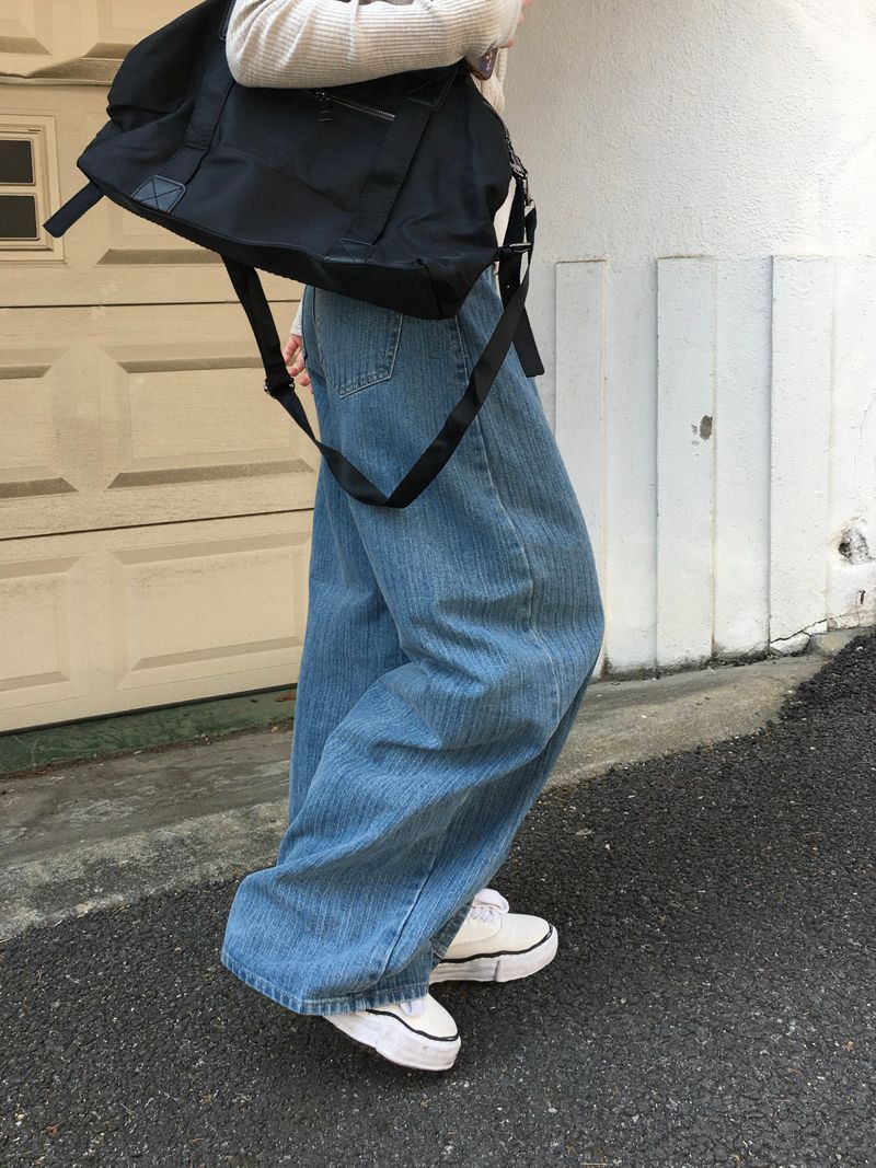 Kona Herringbone Stripe Wide Denim (3c)