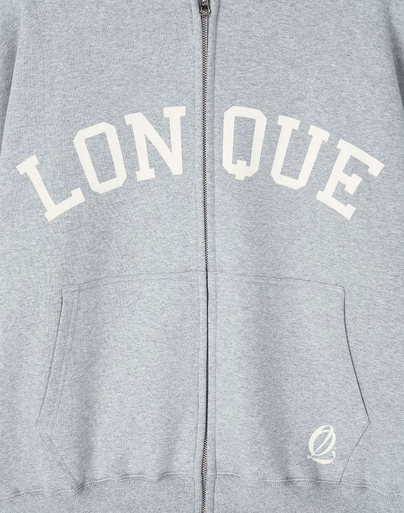 LONQUE HOOD ZIP-UP (GREY)