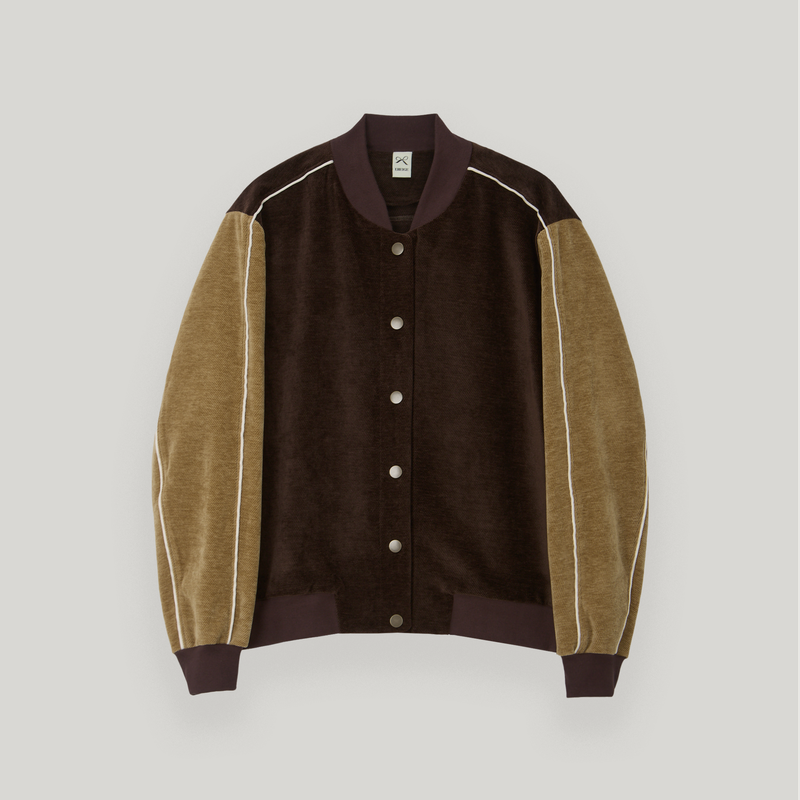 UBEIGE(ユーベイジ)の「Brown/Camel Two Tone Varsity Jacket(Jackets/Outerwear)」