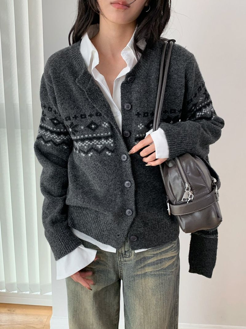 Cabin Nordic Round Knit Cardigan