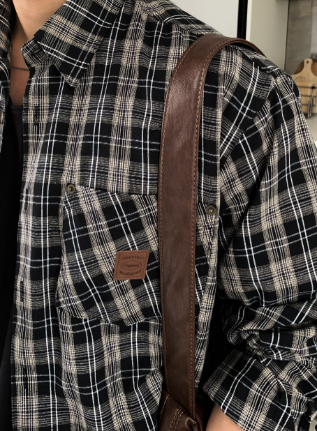 Lime Vintage Patch Pocket Check Shirt