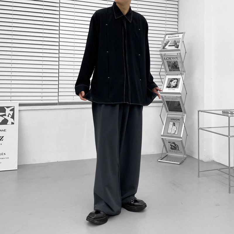 MN Stitch Pleated Shirt (2 colors)