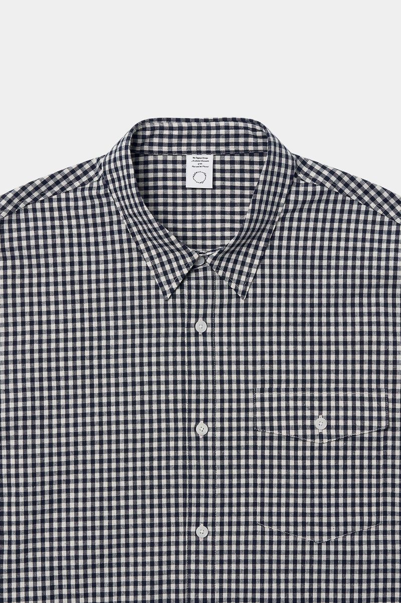 One Pocket Regular Check Shirt (Navy)