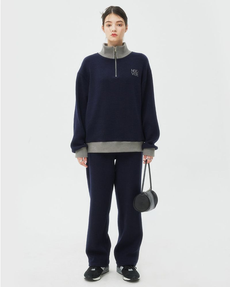 TYPO LOGO KNIT PANTS-NAVY
