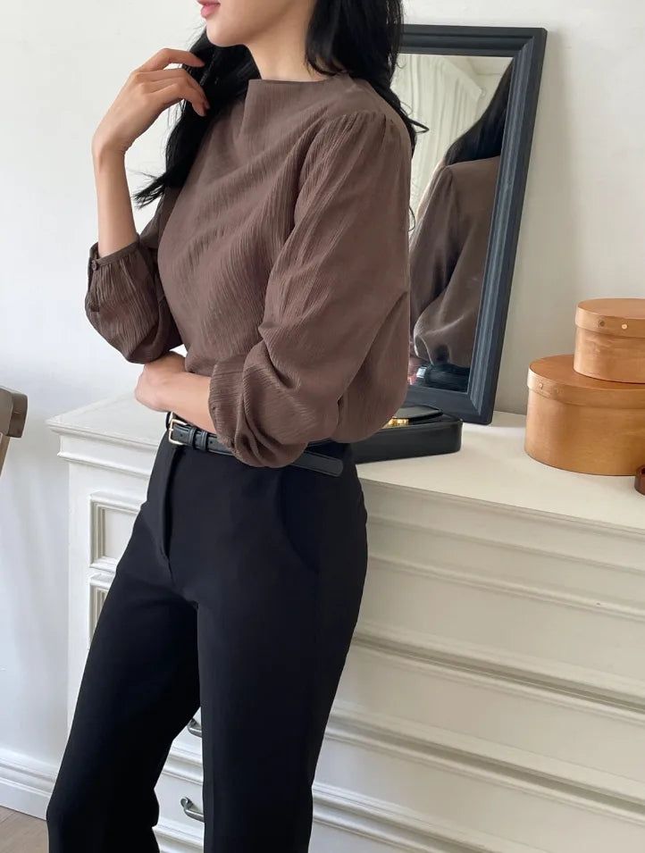 Loha Half-Neck Puff Blouse