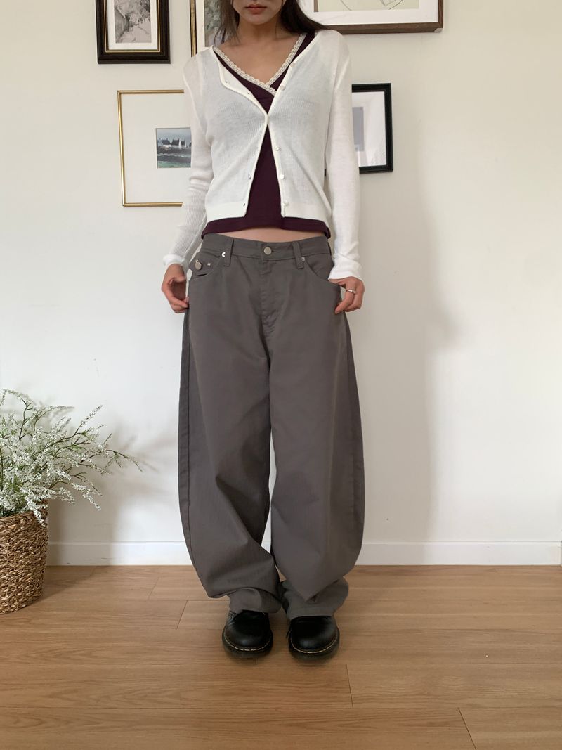 TWILL BACK POCKET STUD PANTS (3C)