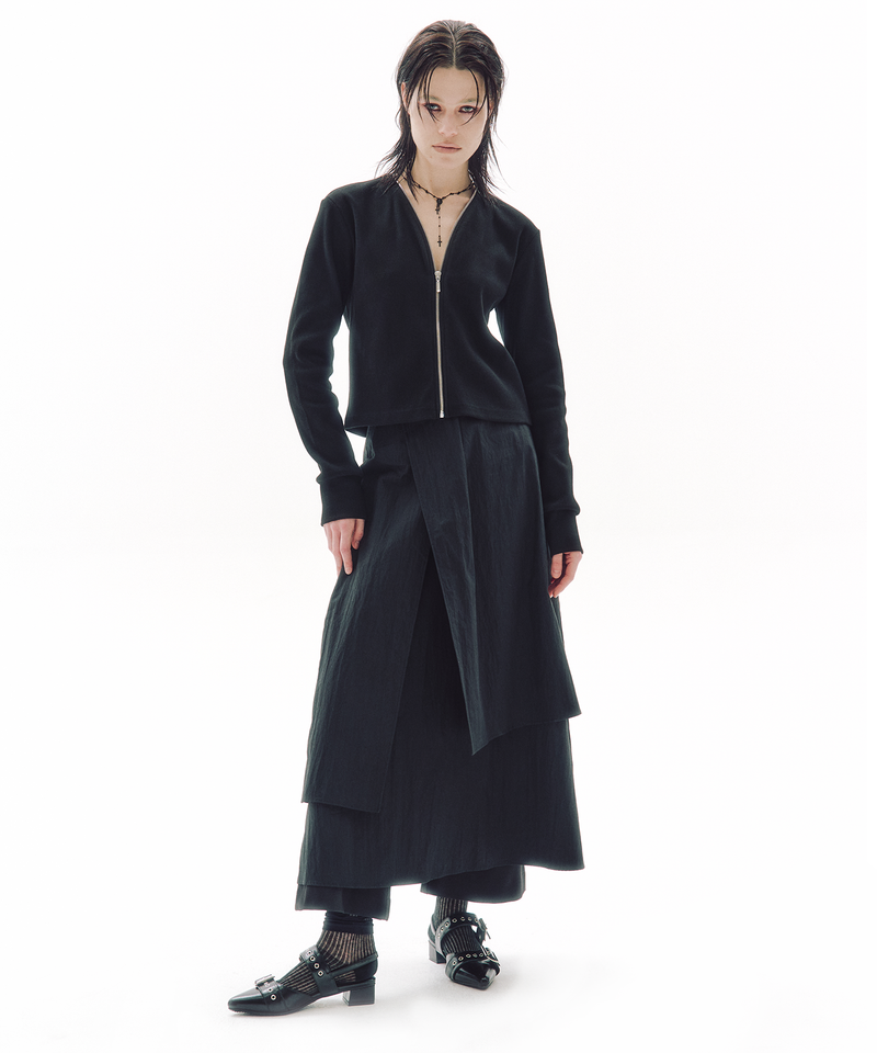 AROUND-NECK ZIP CARDIGAN