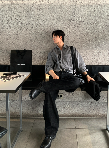 Glass Pigment Basic Cotton Shirt