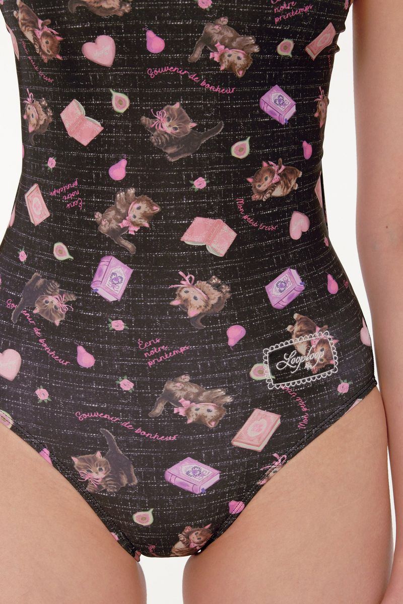 [April Kitty_black] One Piece Swimsuit