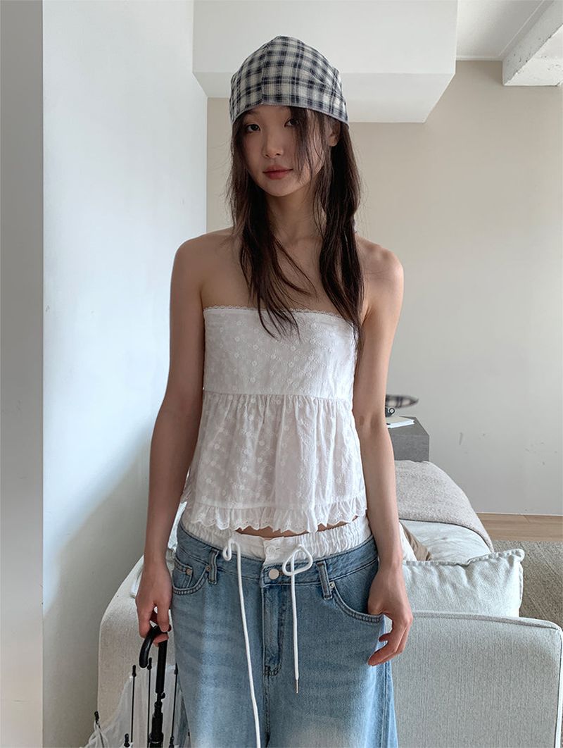 LAYERED BAND BERMUDA JEANS