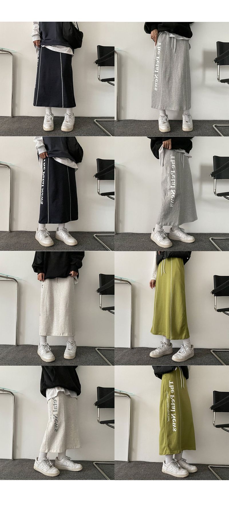 Rotis Teach Line Lettering Bendable Long Skirt