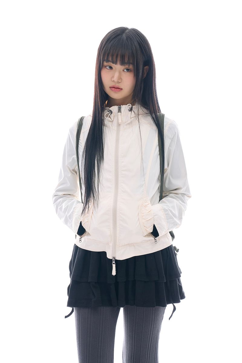 Sio pocket shirring windbreaker jumper