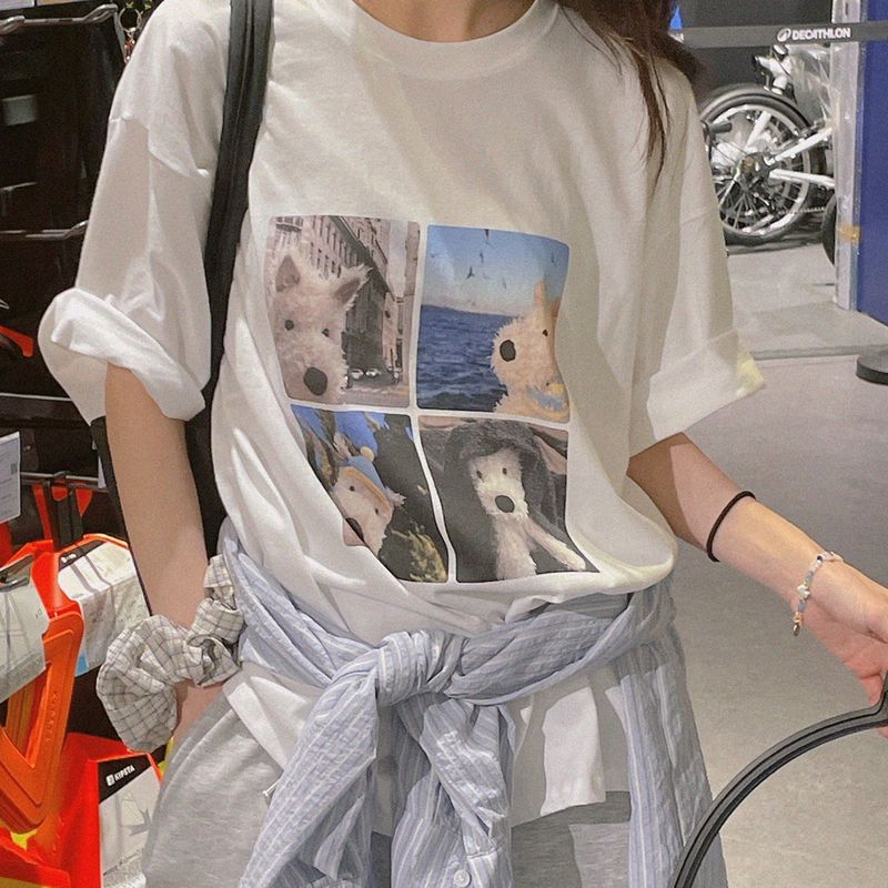 natural mind（ナチュラル マインド）の「Selfie Puppy T-Shirt（Tops）」