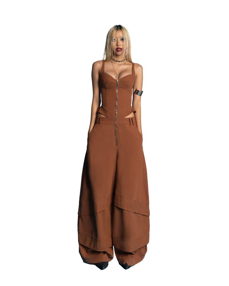 Puzzle Cupped & Wide Long Leg Jumpsuit